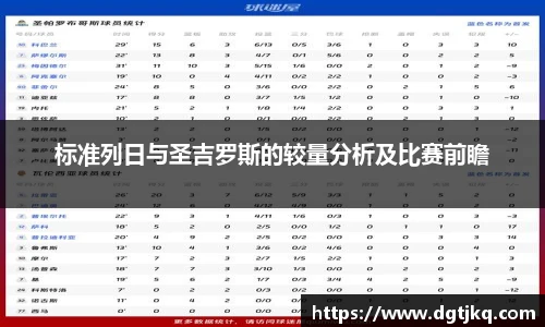标准列日与圣吉罗斯的较量分析及比赛前瞻